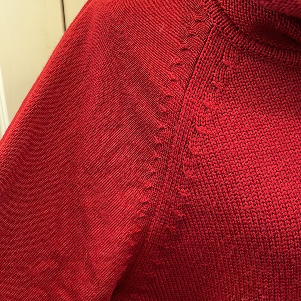 Vintage Marina Rinaldi Wool Cowl Neck Sweater in Dark Red. Size L. EUC - Picture 2 of 8